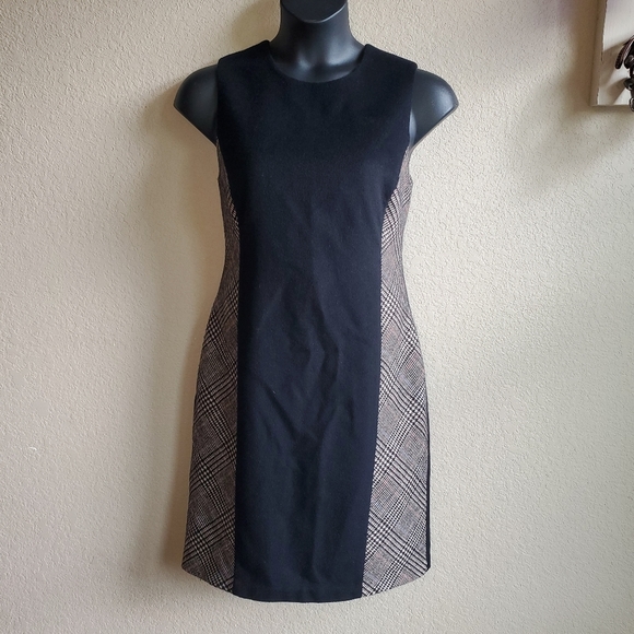 J. McLaughlin wool cashmere dress, black with Houndstooth, size 12, business - Picture 4 of 5